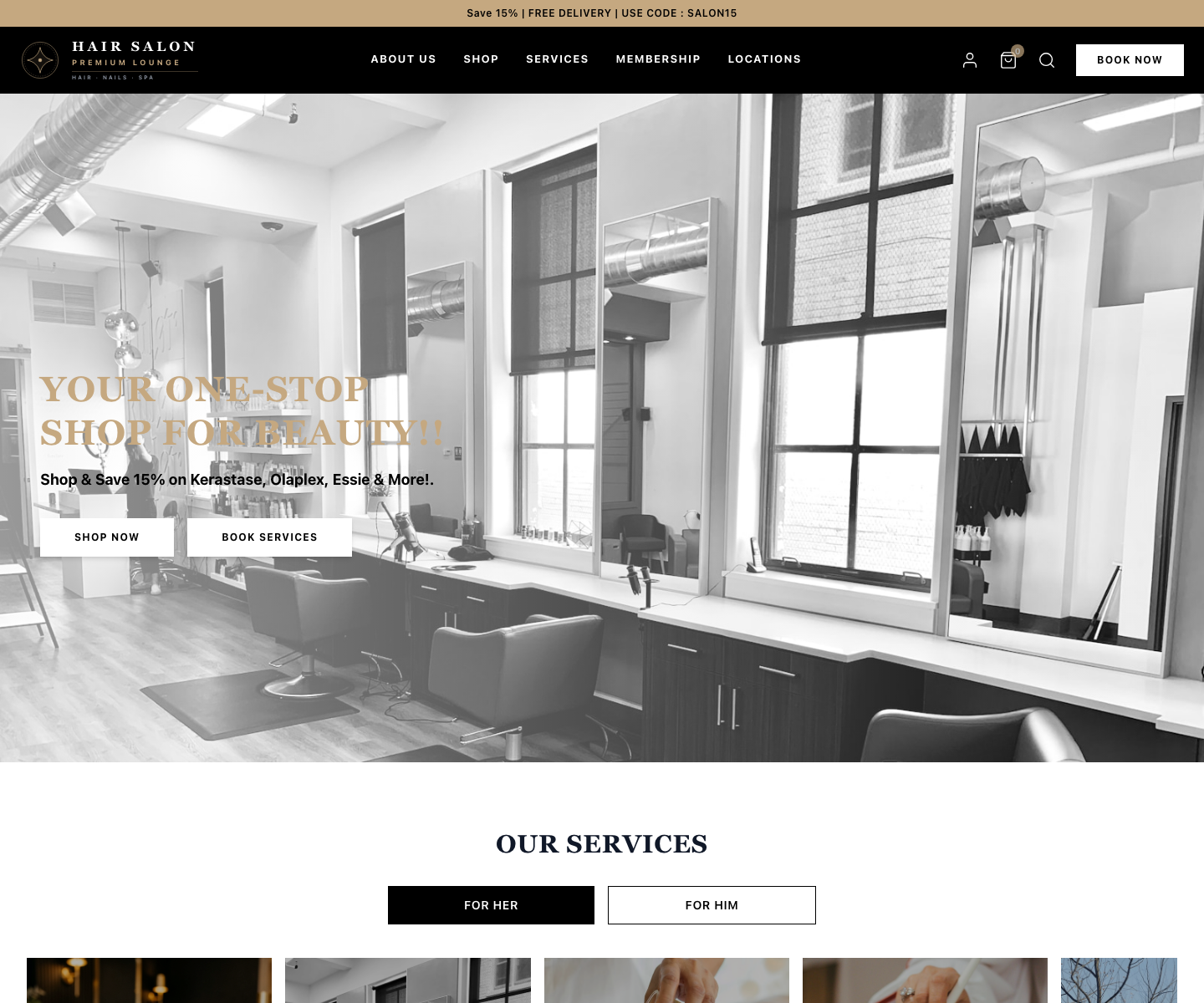 Hair Salon Studio website template screenshot